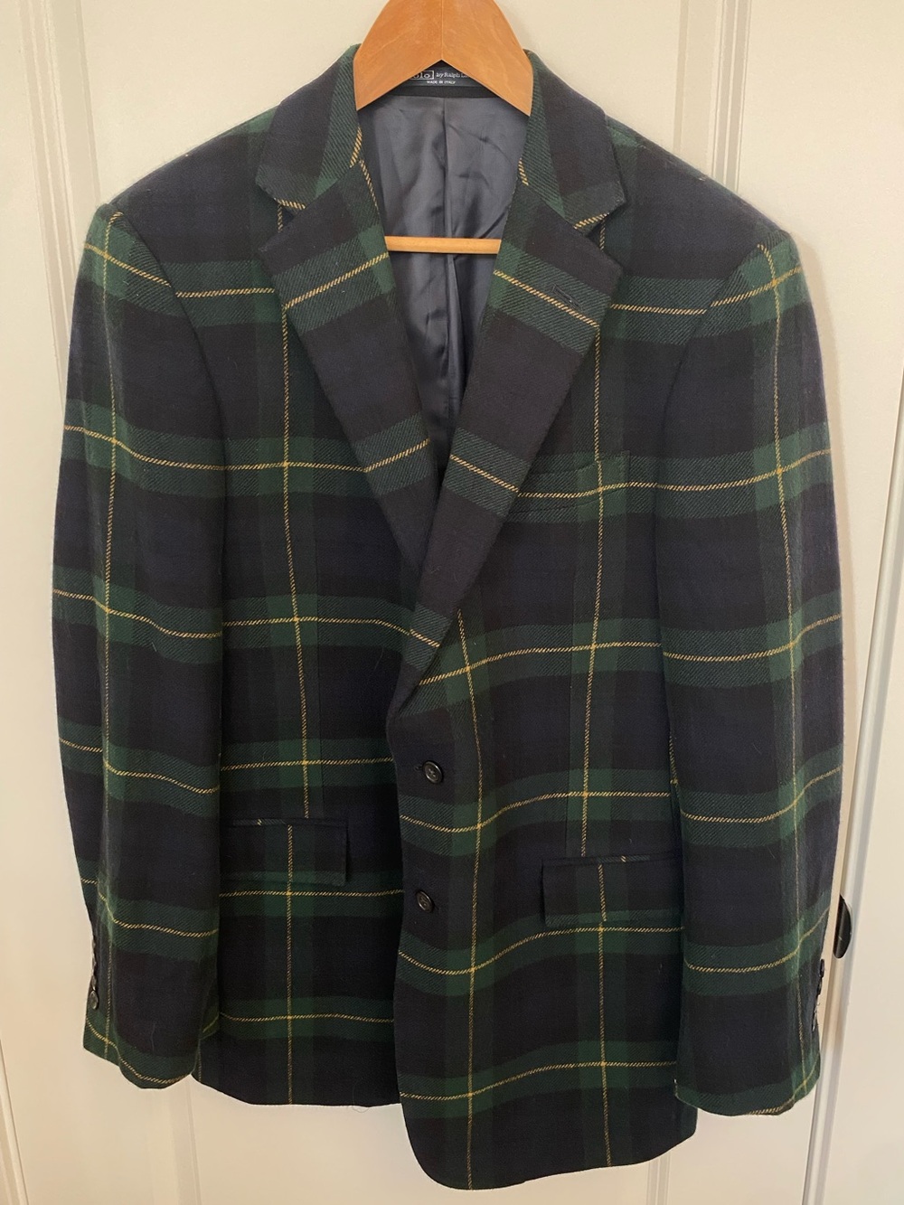 Polo Ralph Lauren Made in Italy Tartan Plaid Cashmere Sport Coat